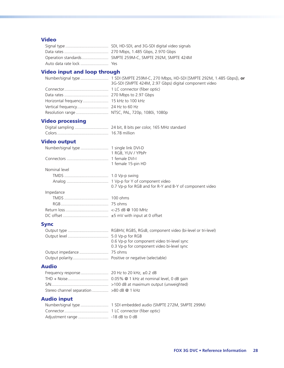 Extron Electronics FOX 3G DVC User Guide User Manual | Page 34 / 39