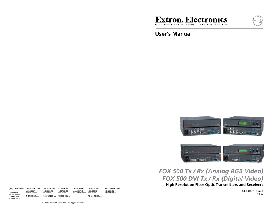 Extron Electronics FOX 500 DVI Tx User Guide User Manual | 46 pages