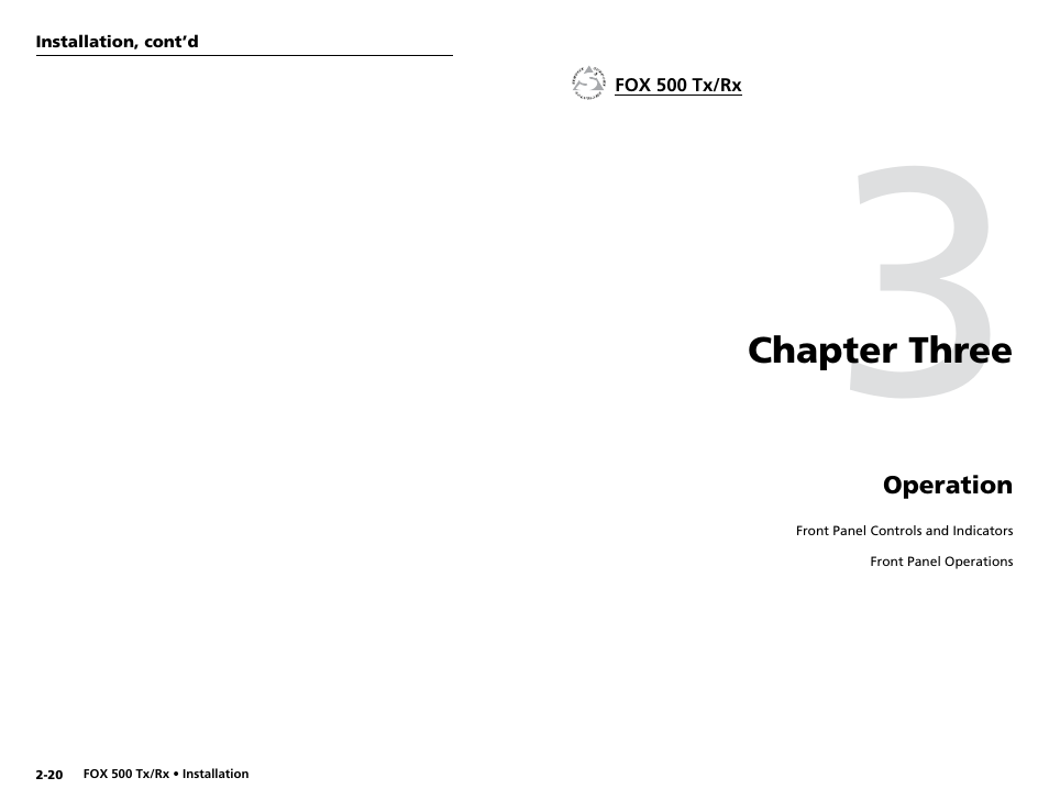 Chapter 3 • operation, Chapter three • operation | Extron Electronics FOX 500 DVI Tx User Guide User Manual | Page 19 / 46