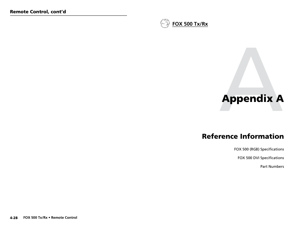 Appendix a • reference information | Extron Electronics FOX 500 DVI Tx User Guide User Manual | Page 39 / 46