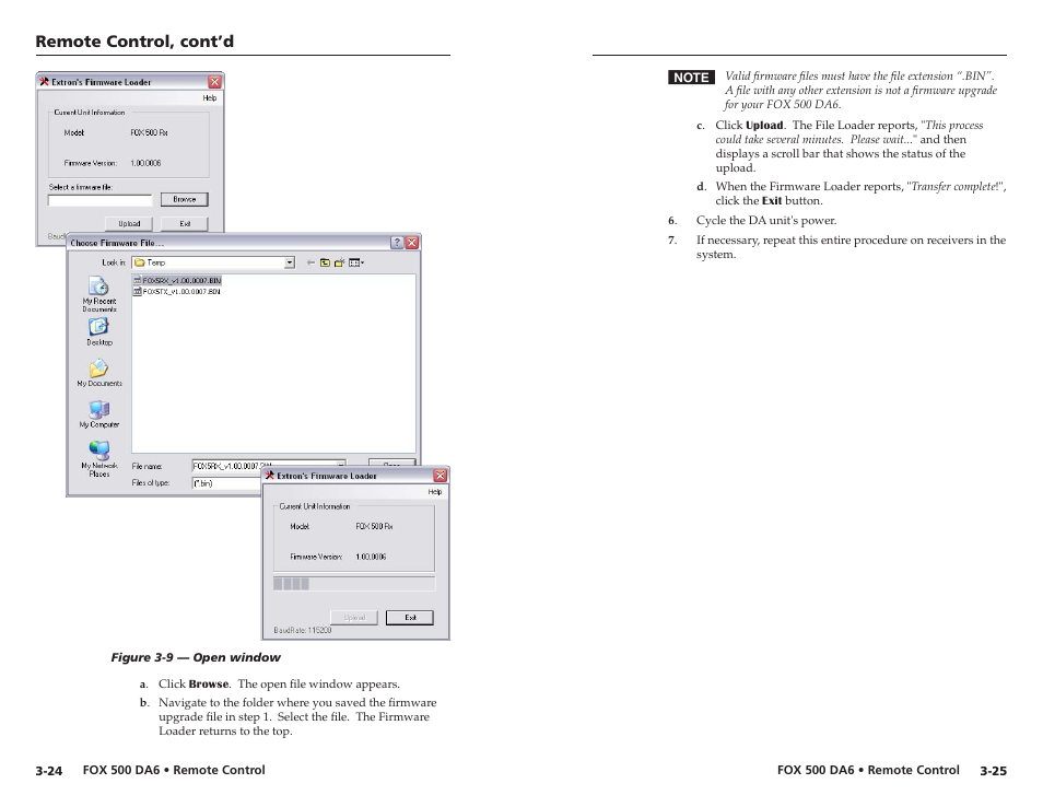 Remote control, cont’d | Extron Electronics FOX 500 DA6 User Guide User Manual | Page 27 / 32