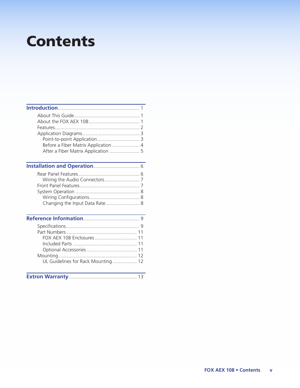 Extron Electronics FOX AEX 108 User Guide User Manual | Page 5 / 19