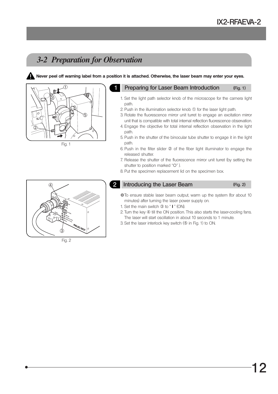 2 preparation for observation, Ix2-rfaeva-2 | Olympus IX2 RFAEVA2 User Manual | Page 15 / 24