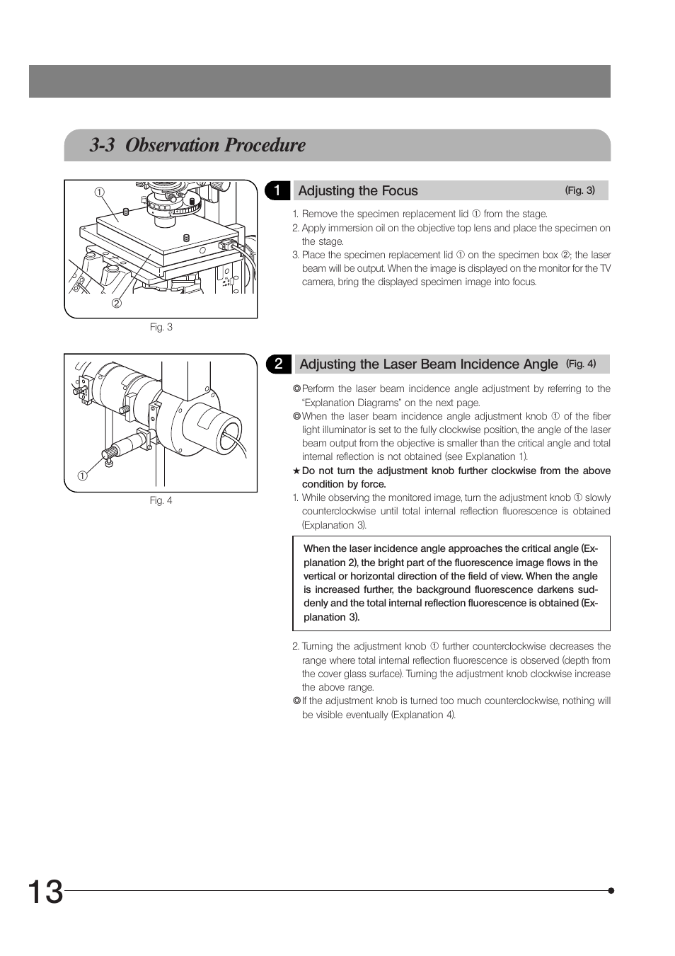 3 observation procedure | Olympus IX2 RFAEVA2 User Manual | Page 16 / 24