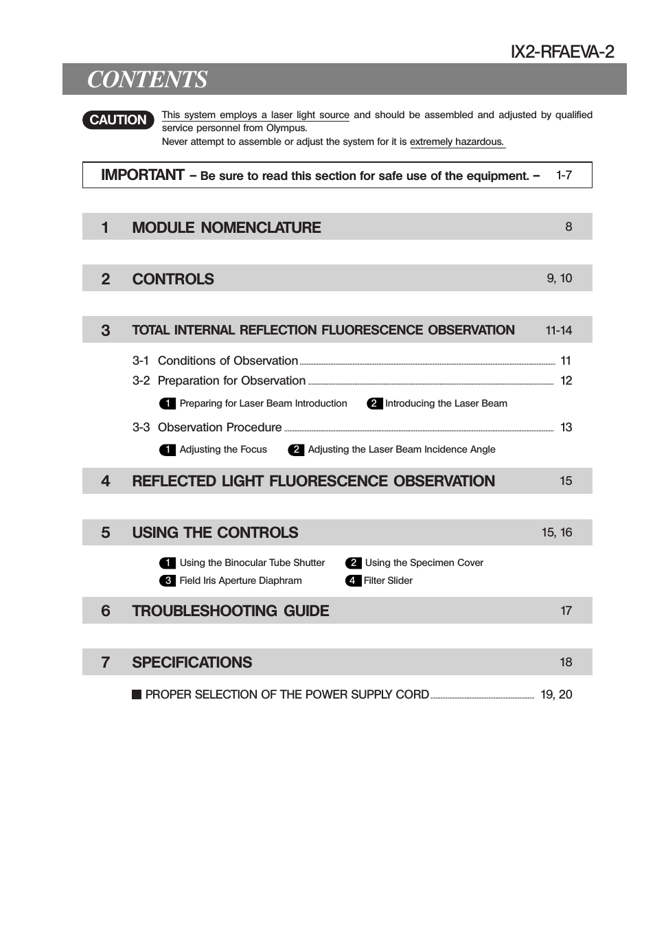 Olympus IX2 RFAEVA2 User Manual | Page 3 / 24