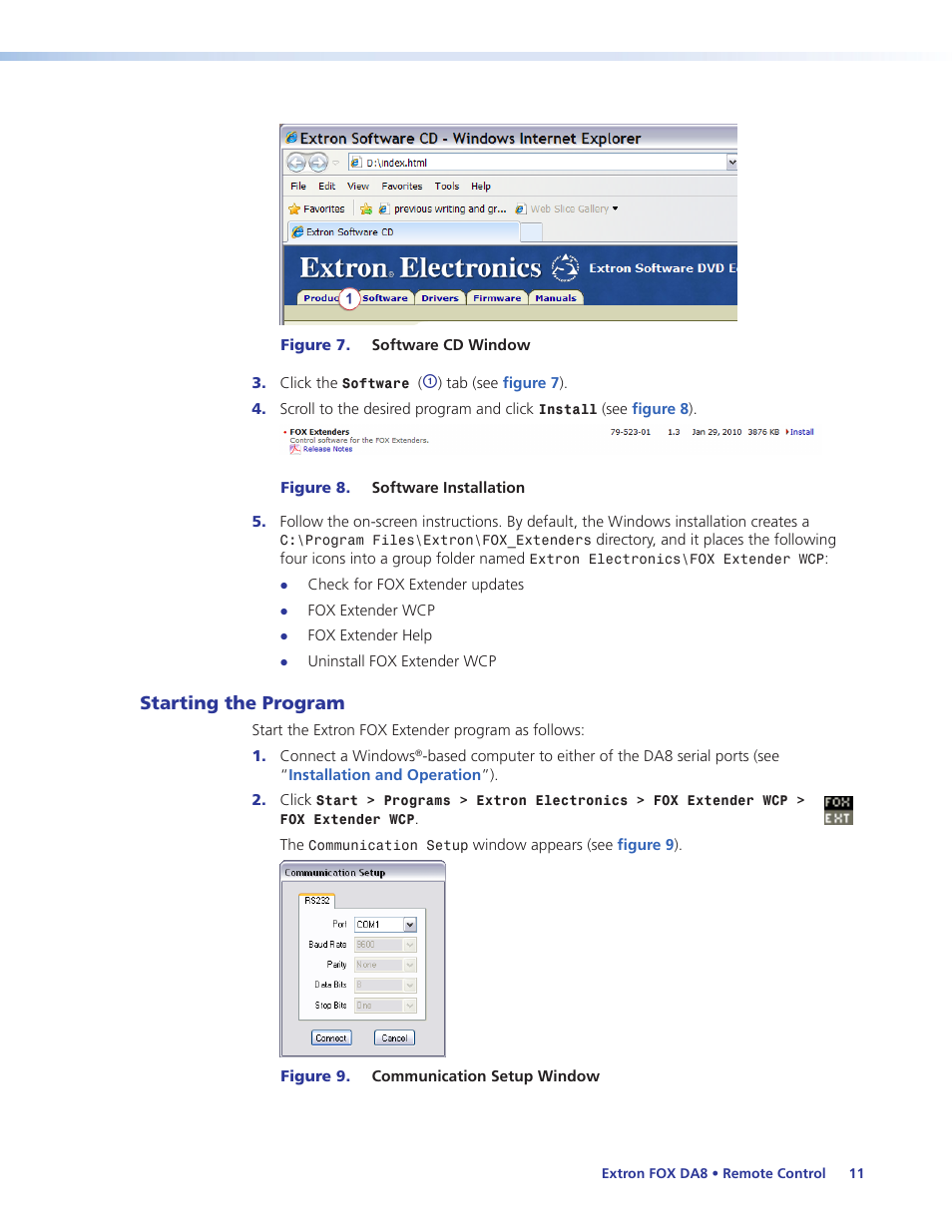 Starting the program | Extron Electronics FOX DA8 User Guide User Manual | Page 17 / 25