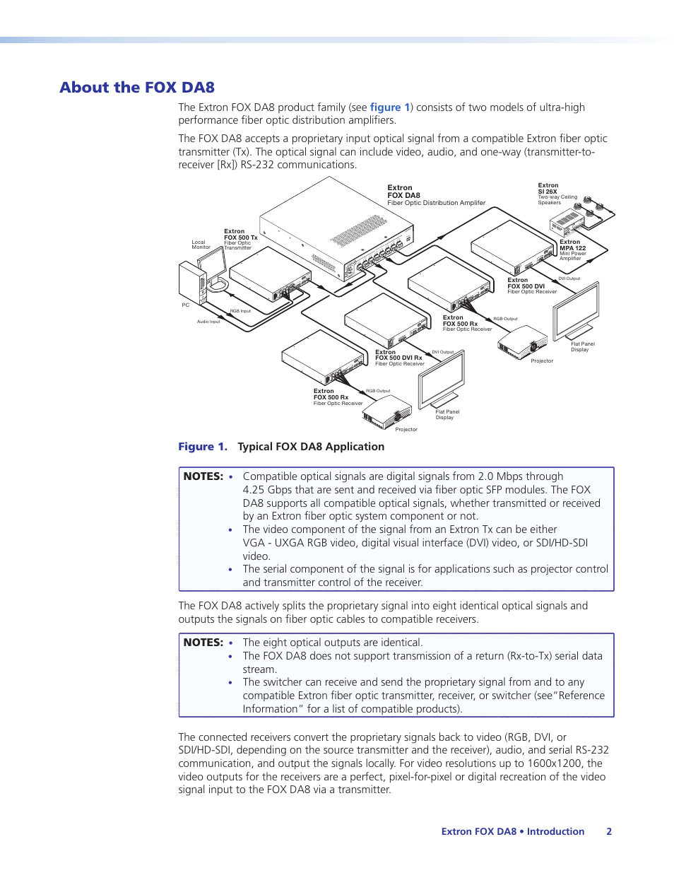 About the fox da8 | Extron Electronics FOX DA8 User Guide User Manual | Page 8 / 25
