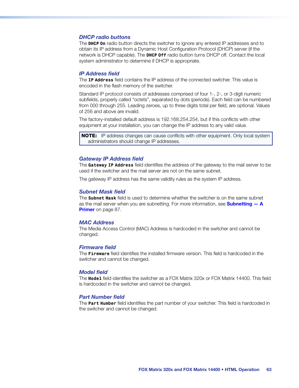 Extron Electronics FOX Matrix 14400 User Guide User Manual | Page 69 / 95