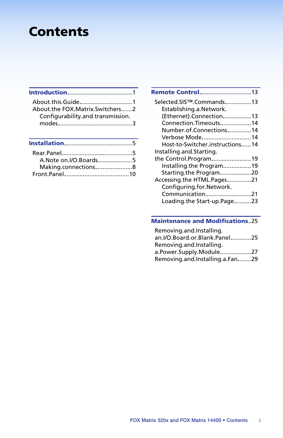 Extron Electronics FOX Matrix 14400 Setup Guide User Manual | Page 3 / 21