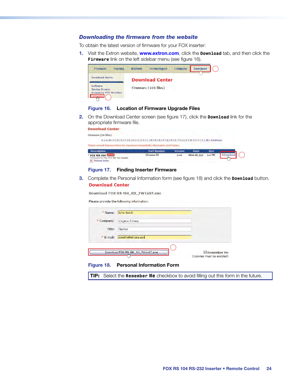 Extron Electronics FOX RS 104 User Guide User Manual | Page 30 / 38