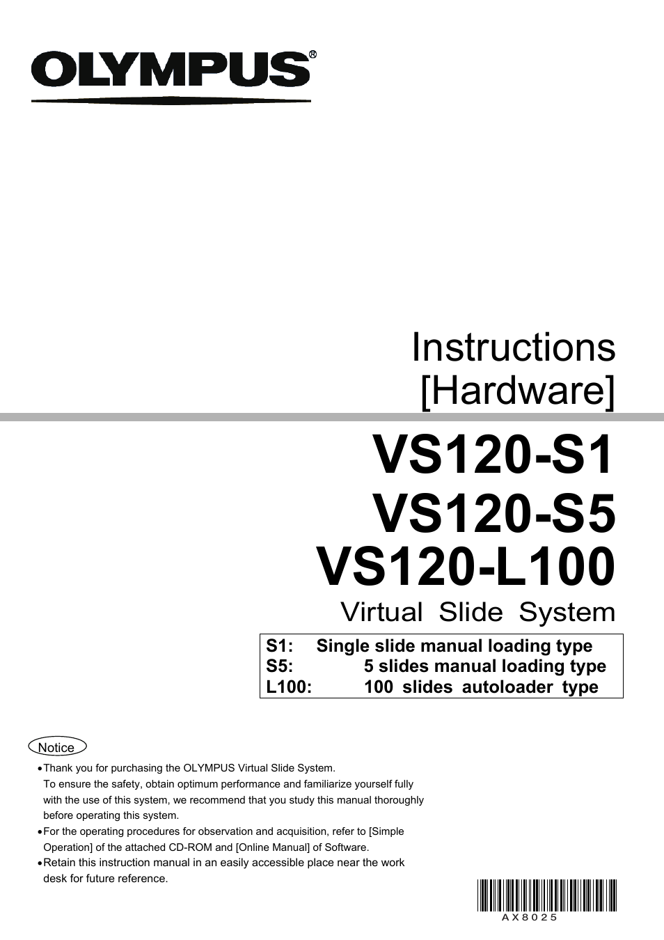 Olympus VS120 User Manual | 40 pages