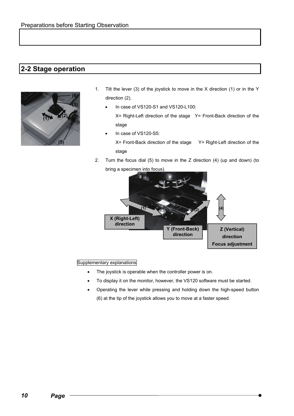 2 stage operation | Olympus VS120 User Manual | Page 14 / 40