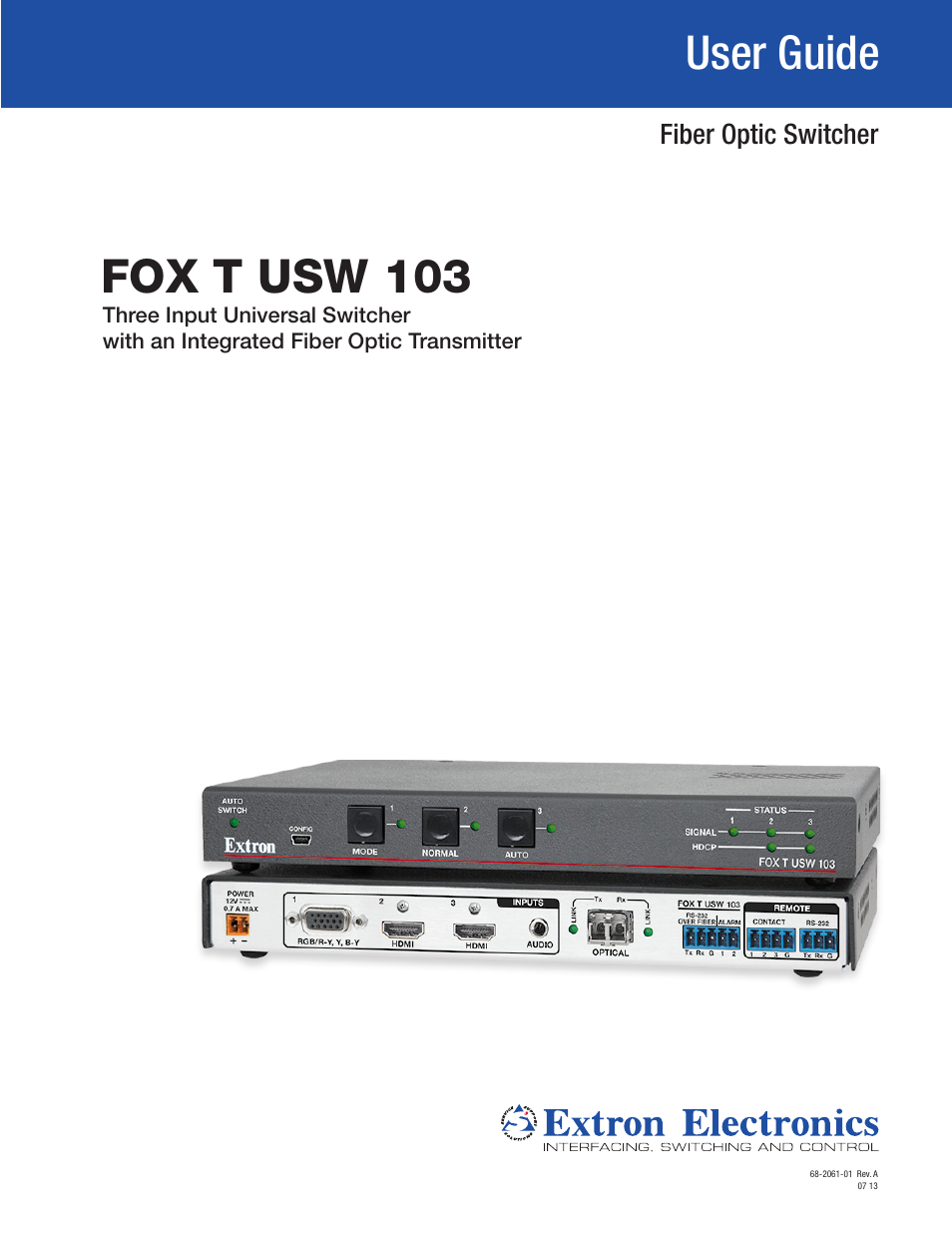 Extron Electronics FOX T USW 103 User Guide User Manual | 47 pages