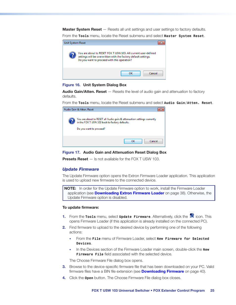 Extron Electronics FOX T USW 103 User Guide User Manual | Page 31 / 47