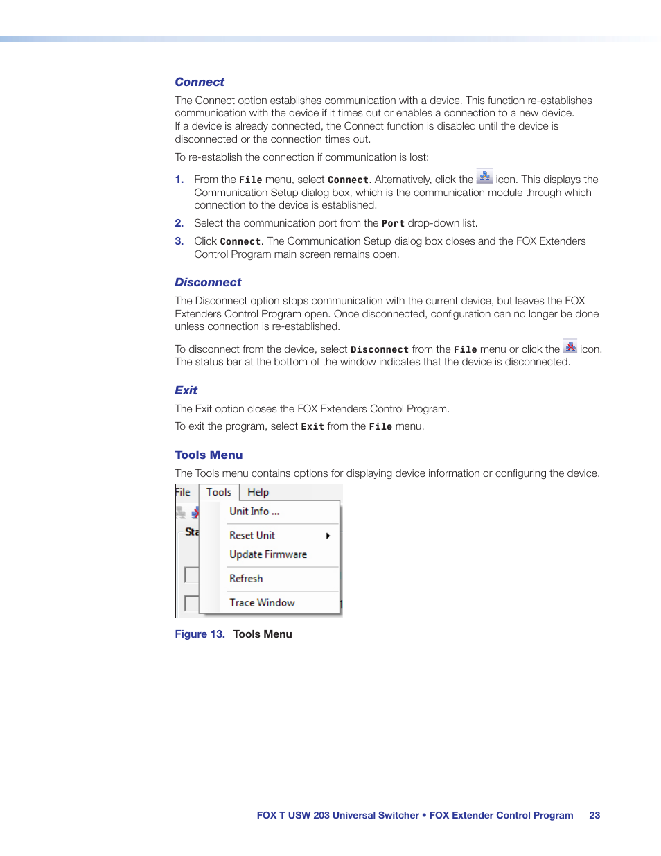 Extron Electronics FOX T USW 203 User Guide User Manual | Page 29 / 47