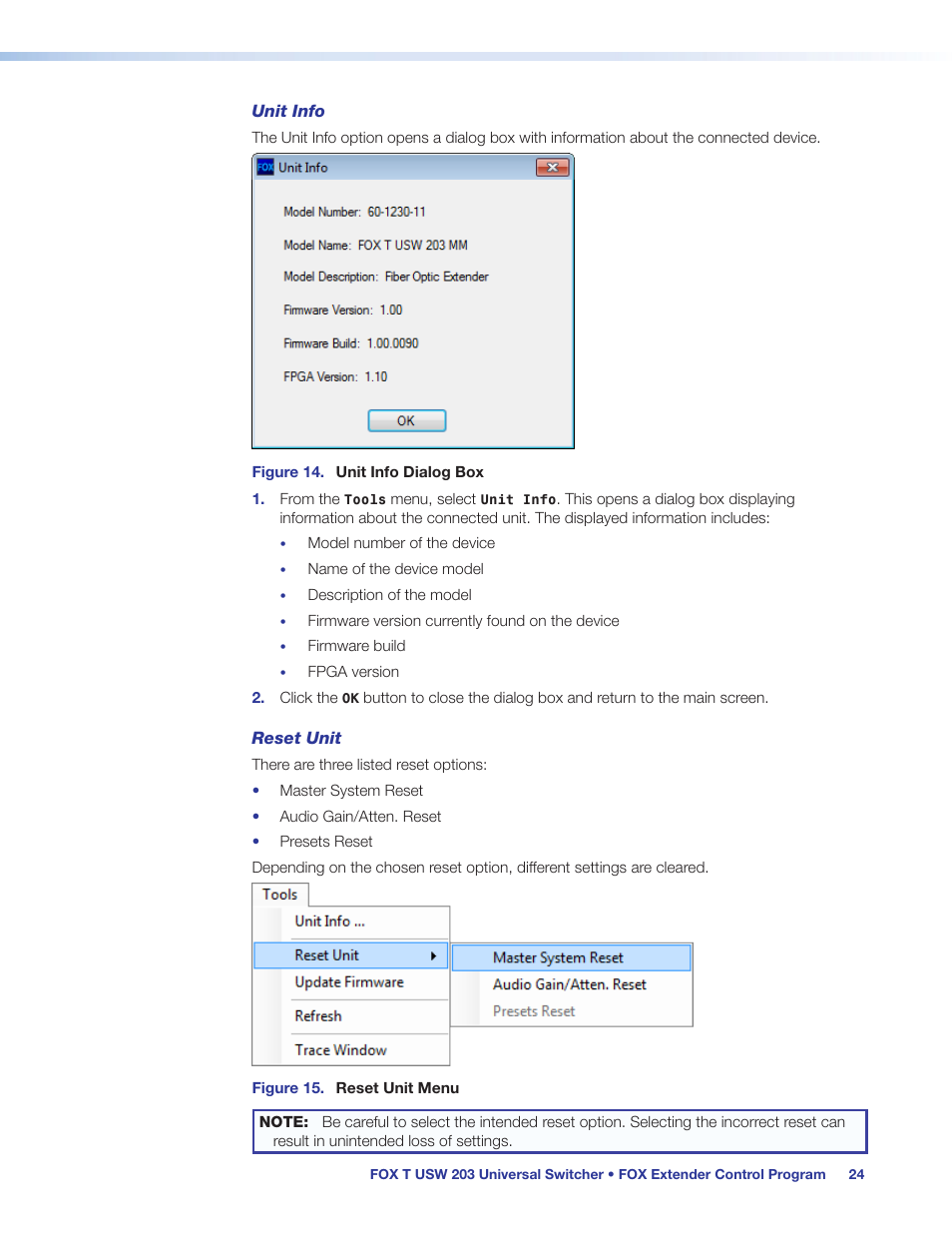 Extron Electronics FOX T USW 203 User Guide User Manual | Page 30 / 47
