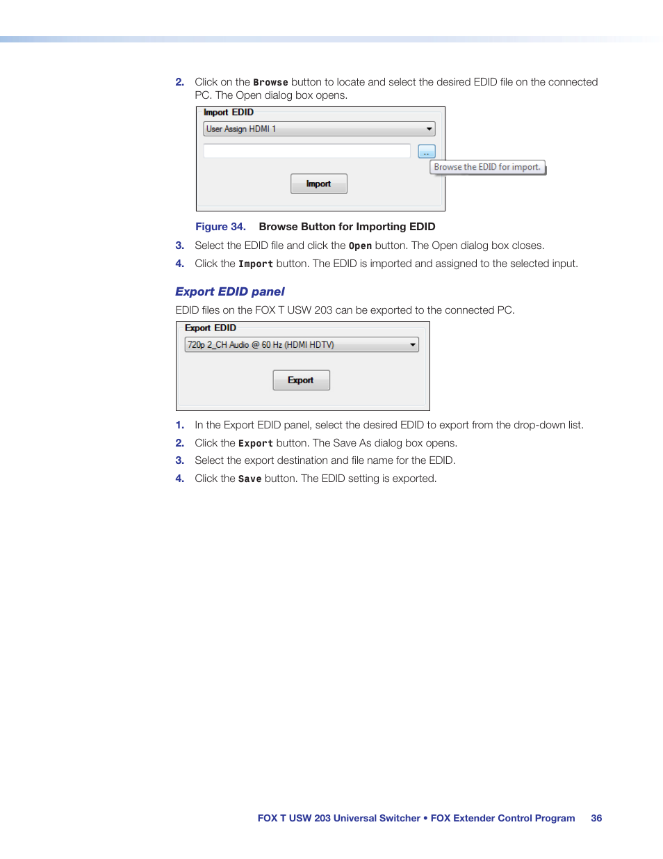 Extron Electronics FOX T USW 203 User Guide User Manual | Page 42 / 47