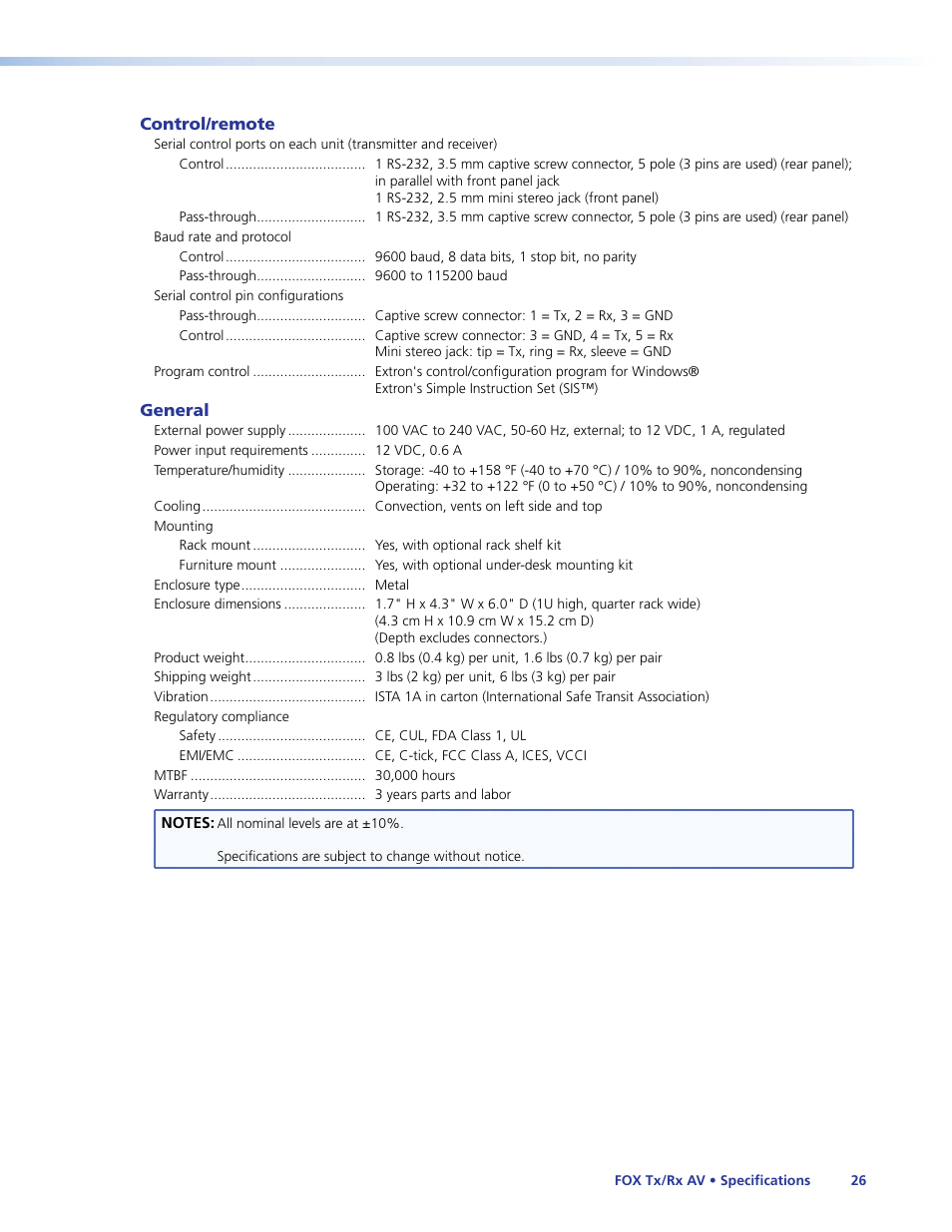 Extron Electronics Fox Tx_Rx AV User Guide User Manual | Page 32 / 38