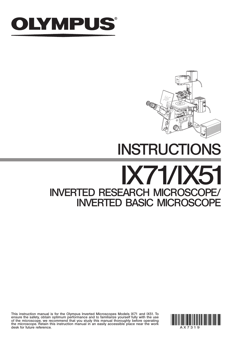 Olympus IX71 User Manual | 76 pages