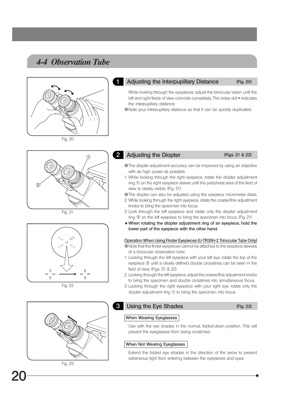 4 observation tube | Olympus IX71 User Manual | Page 24 / 76