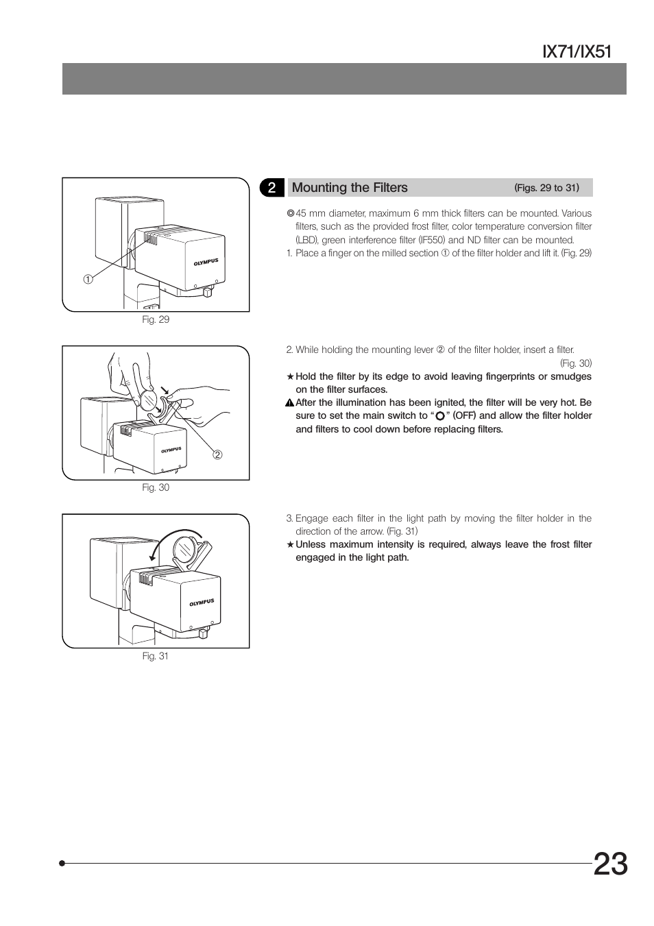 Ix71/ix51 | Olympus IX71 User Manual | Page 27 / 76