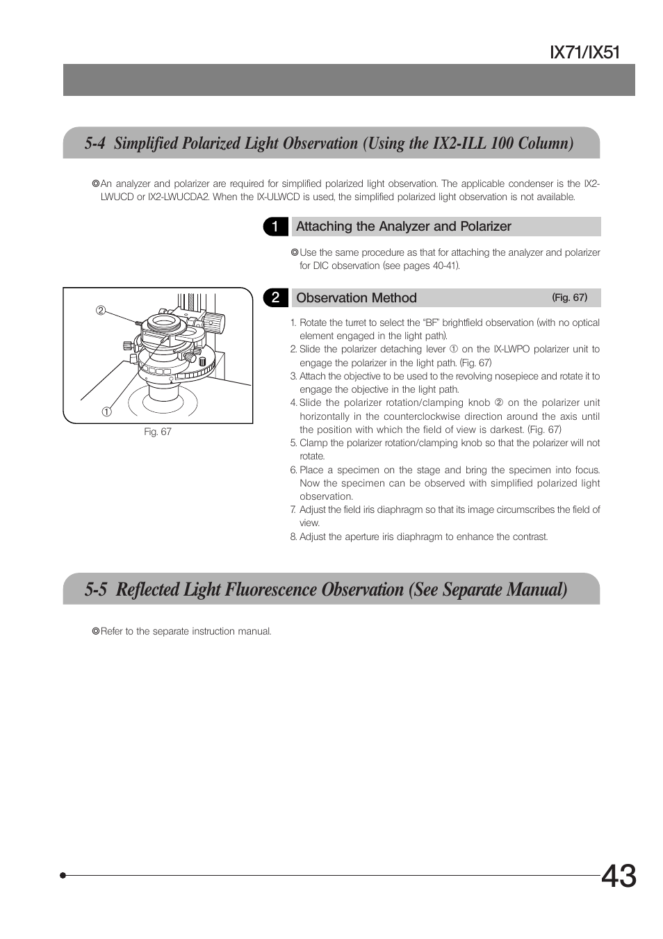 Ix71/ix51 | Olympus IX71 User Manual | Page 47 / 76