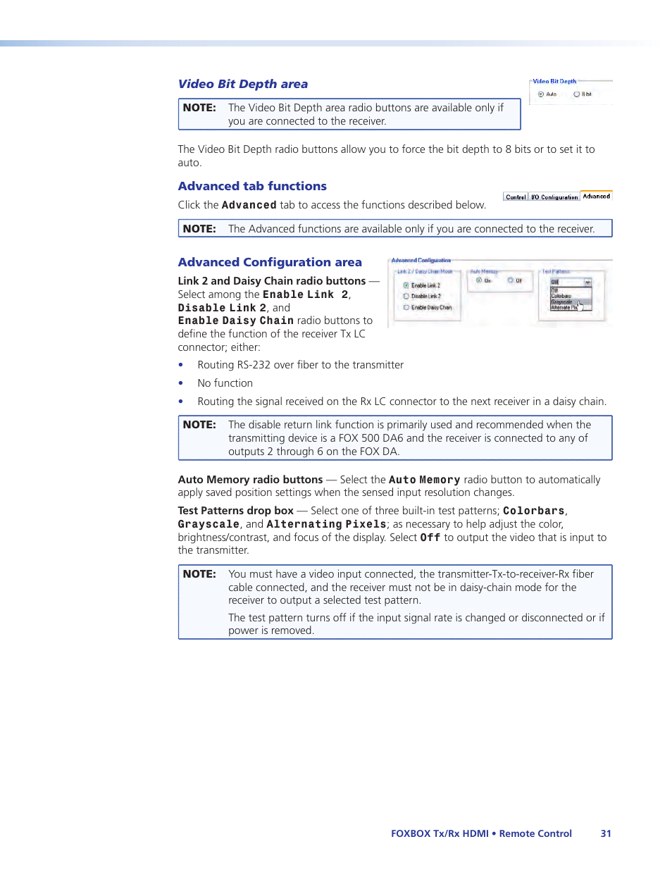 Eceiver or using the, Extenders control program, Fox extenders | Control program, Fox extenders control, Program | Extron Electronics FOXBOX Tx_Rx HDMI User Guide User Manual | Page 37 / 49