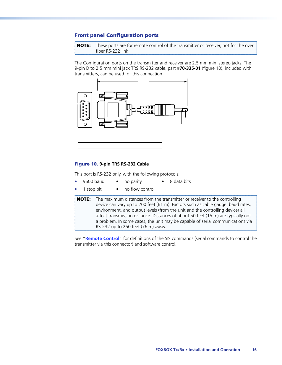 Front panel configuration ports | Extron Electronics FOXBOX Tx_Rx DVI Plus User Guide User Manual | Page 22 / 50