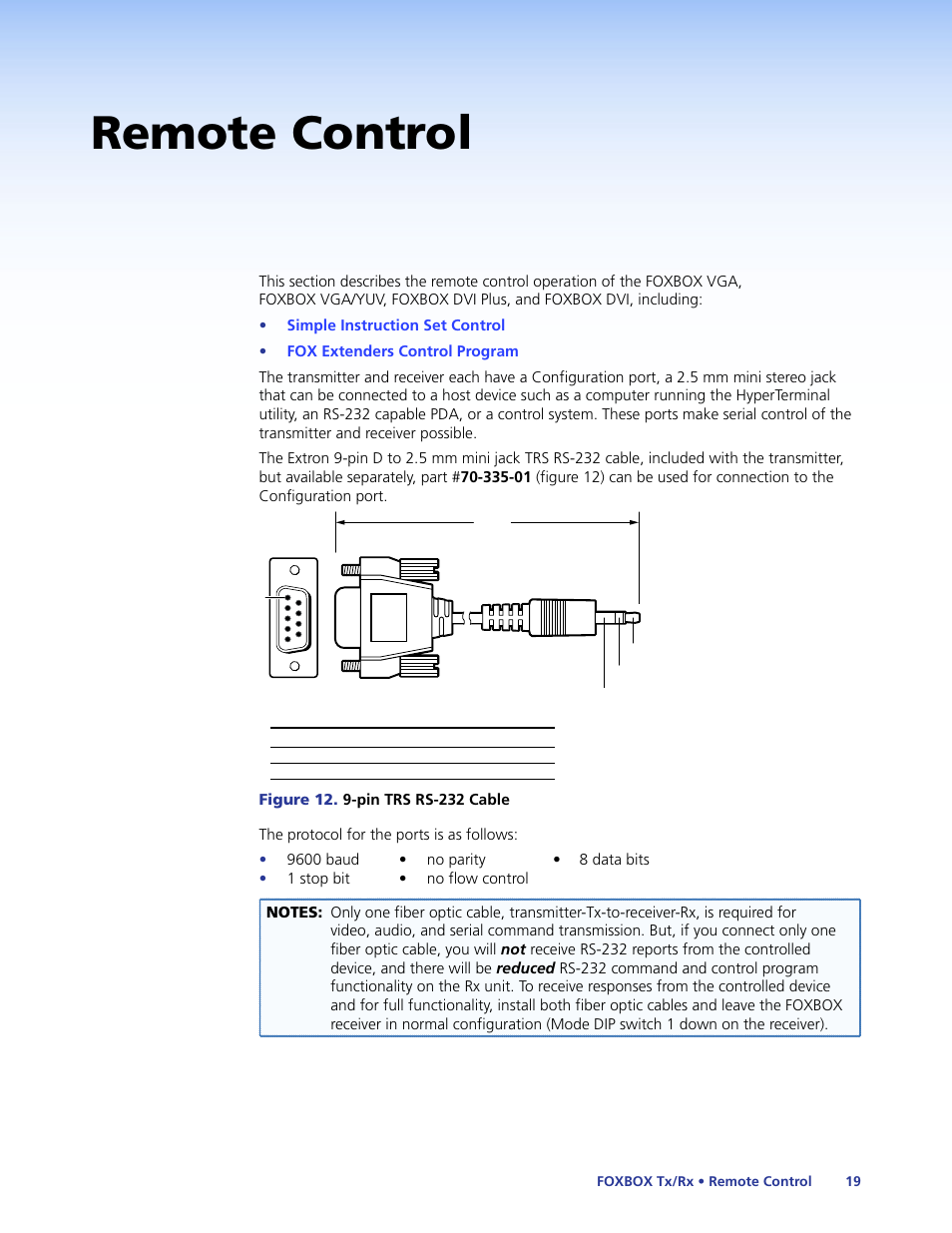 Remote control | Extron Electronics FOXBOX Tx_Rx DVI Plus User Guide User Manual | Page 25 / 50