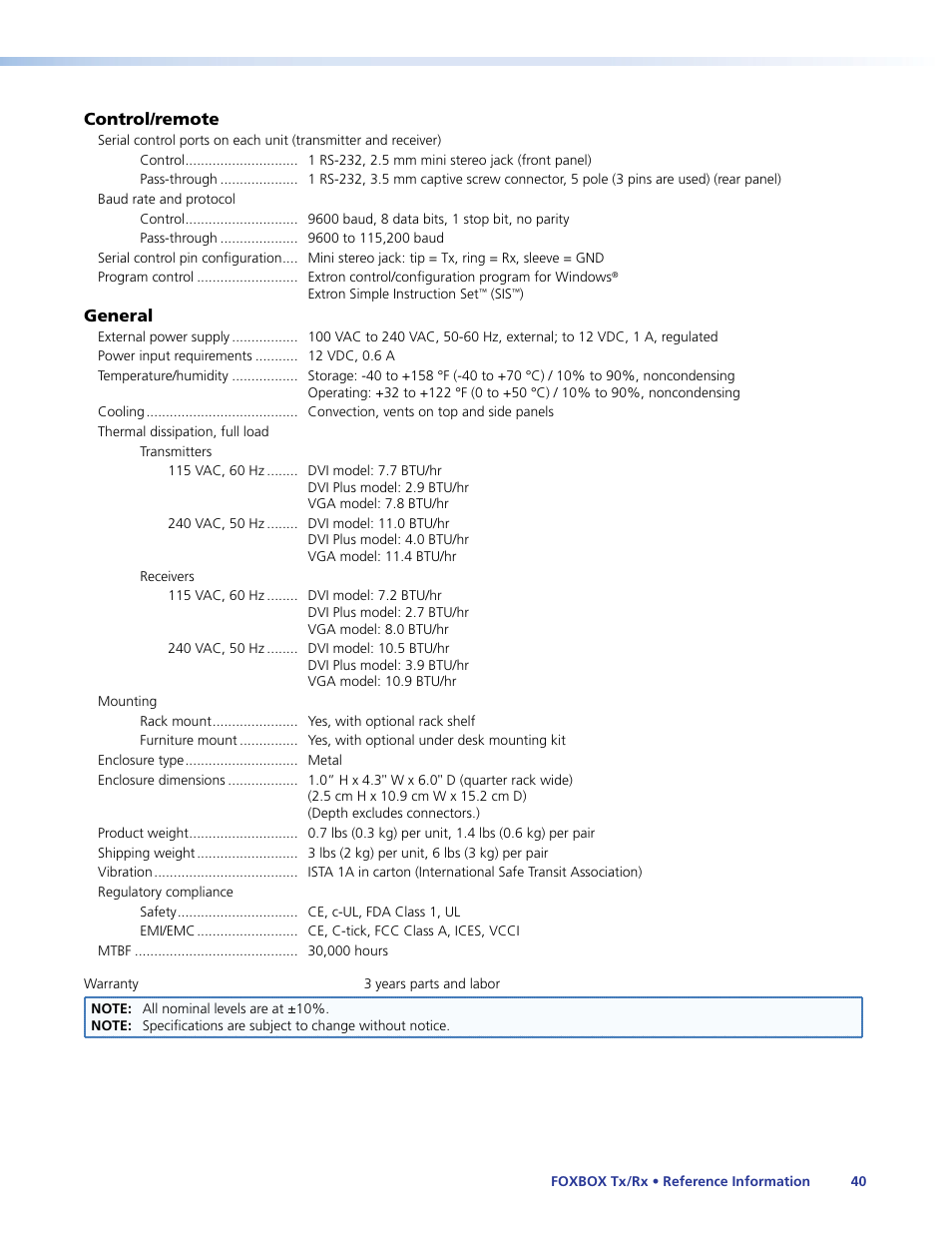 Extron Electronics FOXBOX Tx_Rx DVI Plus User Guide User Manual | Page 46 / 50