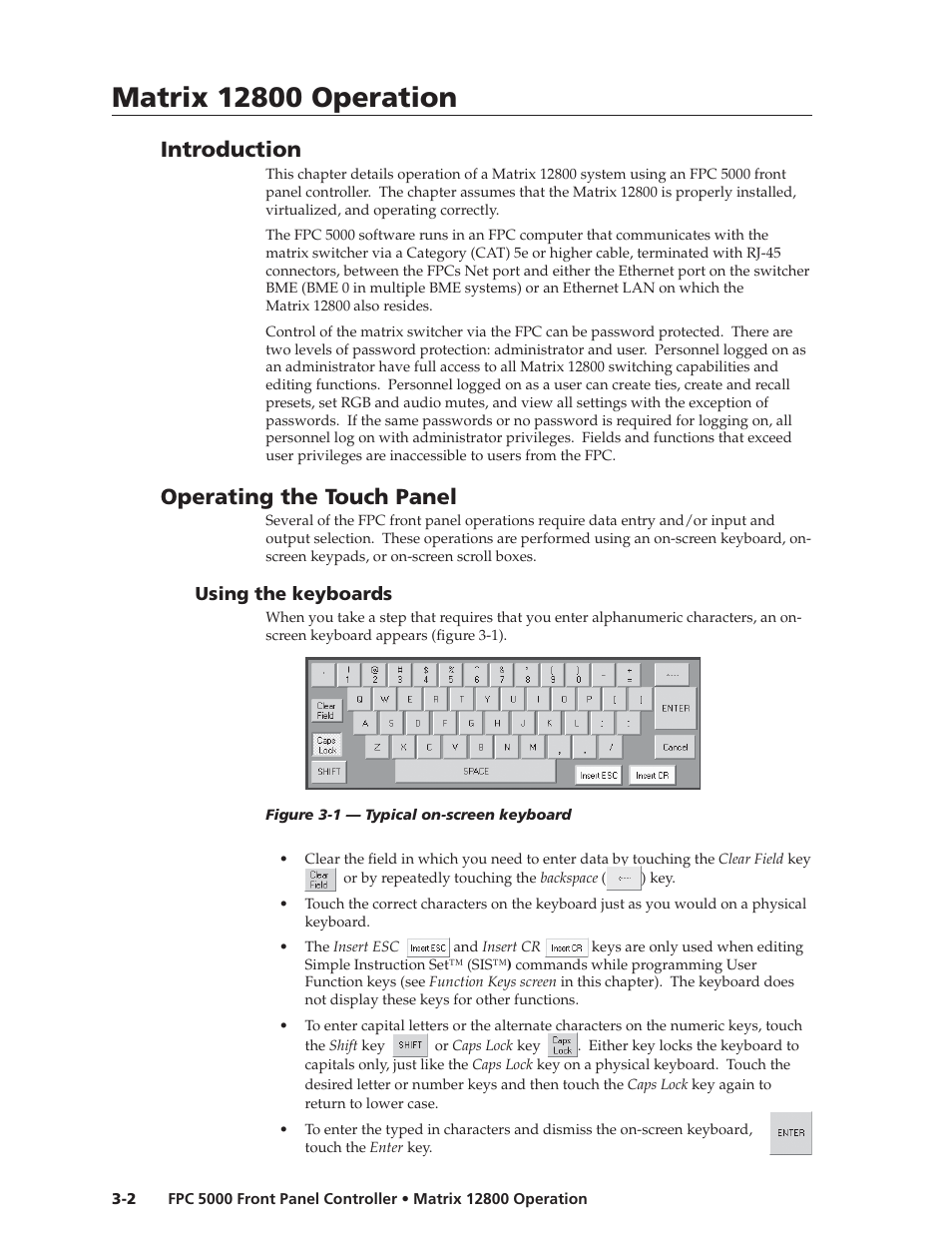 Introduction, Operating the touch panel | Extron Electronics FPC 5000 User Manual | Page 22 / 60