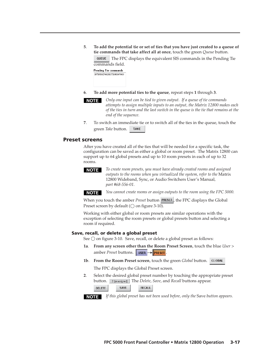 Preset screens | Extron Electronics FPC 5000 User Manual | Page 37 / 60