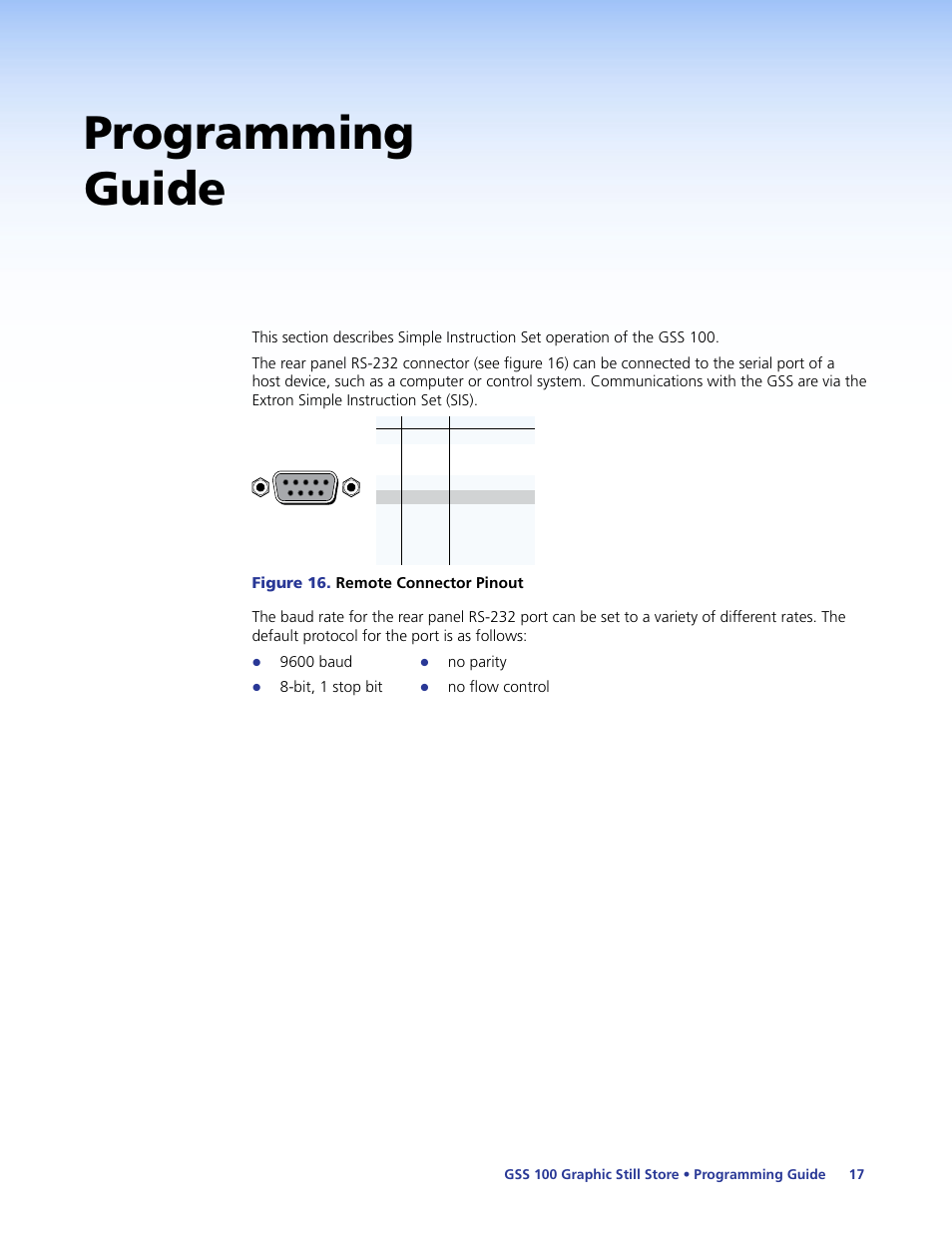 Programming guide | Extron Electronics GSS 100 User Guide User Manual | Page 23 / 60