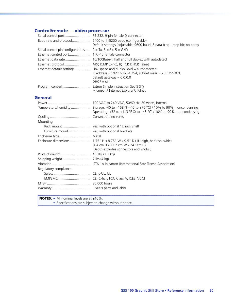 Extron Electronics GSS 100 User Guide User Manual | Page 56 / 60