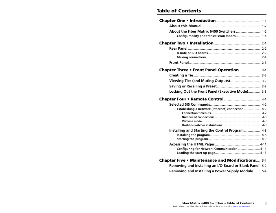 Extron Electronics Fiber Matrix 6400 User Manual | Page 4 / 22