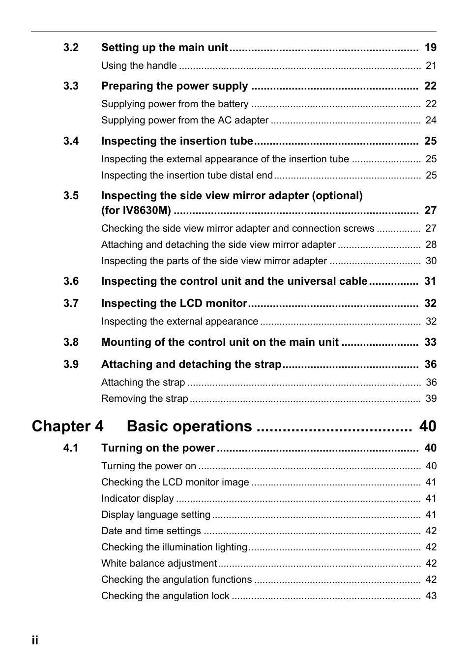 Chapter 4 basic operations | Olympus IPLEX MX II User Manual | Page 4 / 100