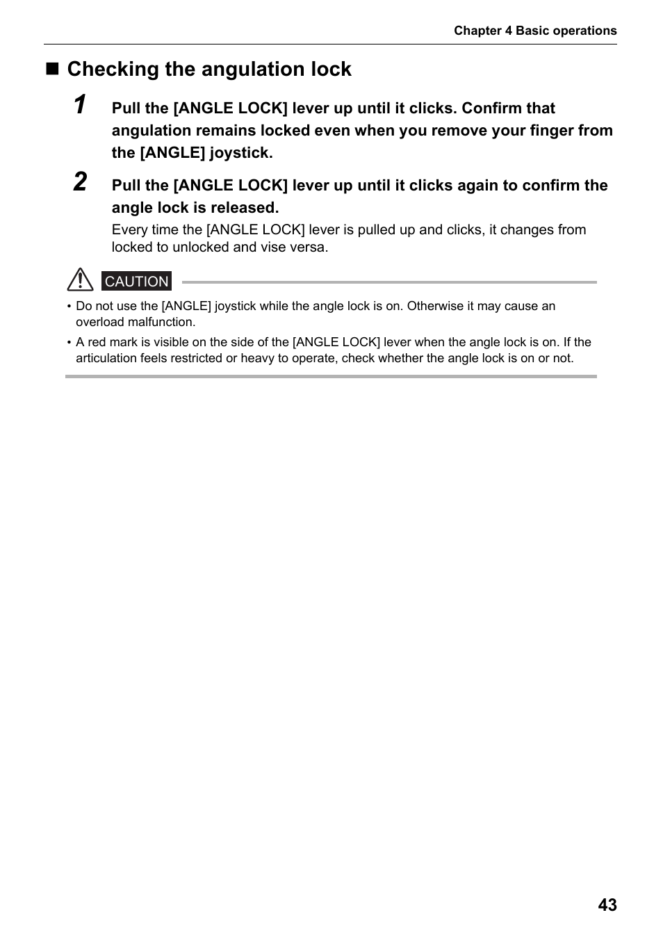 Checking the angulation lock | Olympus IPLEX MX II User Manual | Page 49 / 100