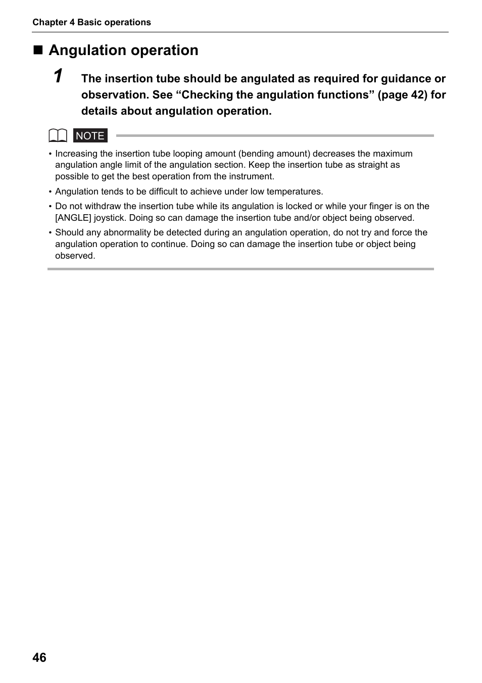 Angulation operation | Olympus IPLEX MX II User Manual | Page 52 / 100