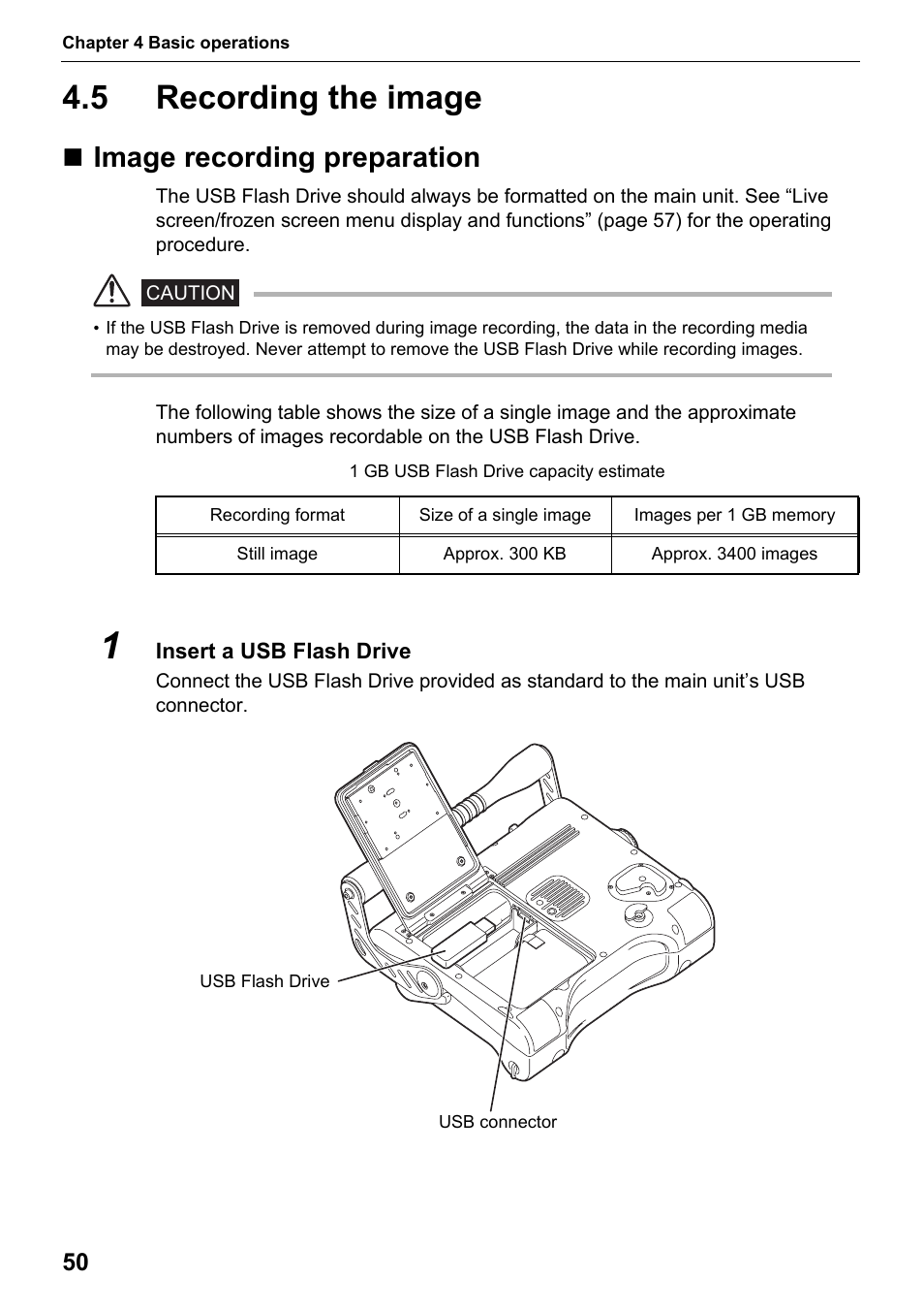 5 recording the image, Image recording preparation, Recording the image | Olympus IPLEX MX II User Manual | Page 56 / 100