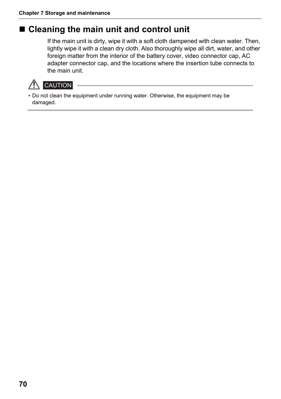 Cleaning the main unit and control unit | Olympus IPLEX MX II User Manual | Page 76 / 100