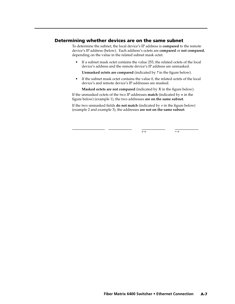 Determining whether devices are on the same subnet | Extron Electronics Fiber Matrix 6400 User Manual | Page 135 / 144
