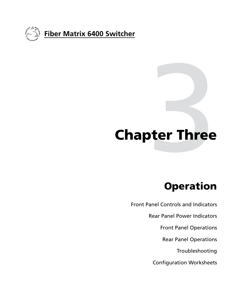 Chapter 3 • operation, Chapter three • operation | Extron Electronics Fiber Matrix 6400 User Manual | Page 27 / 144