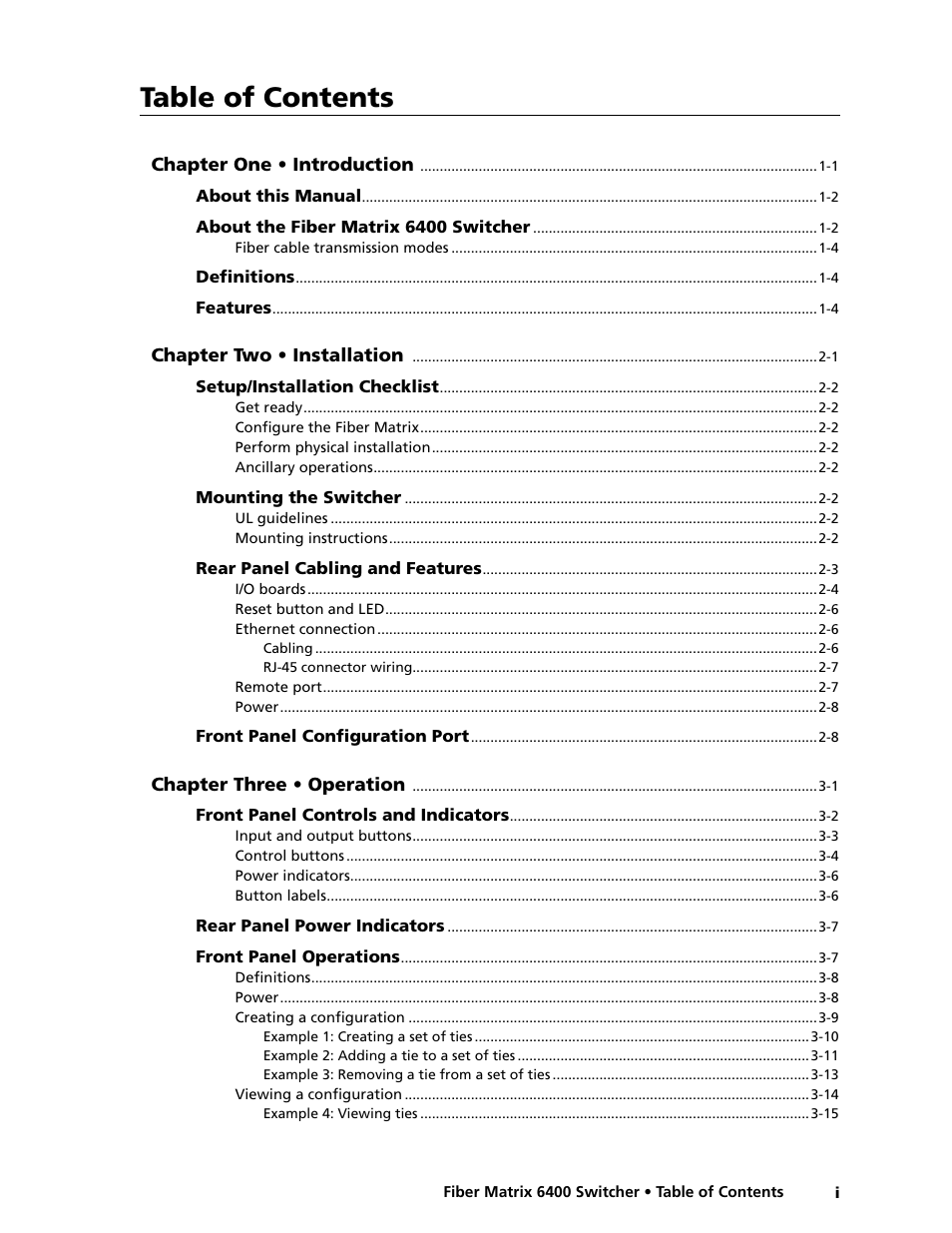 Extron Electronics Fiber Matrix 6400 User Manual | Page 5 / 144