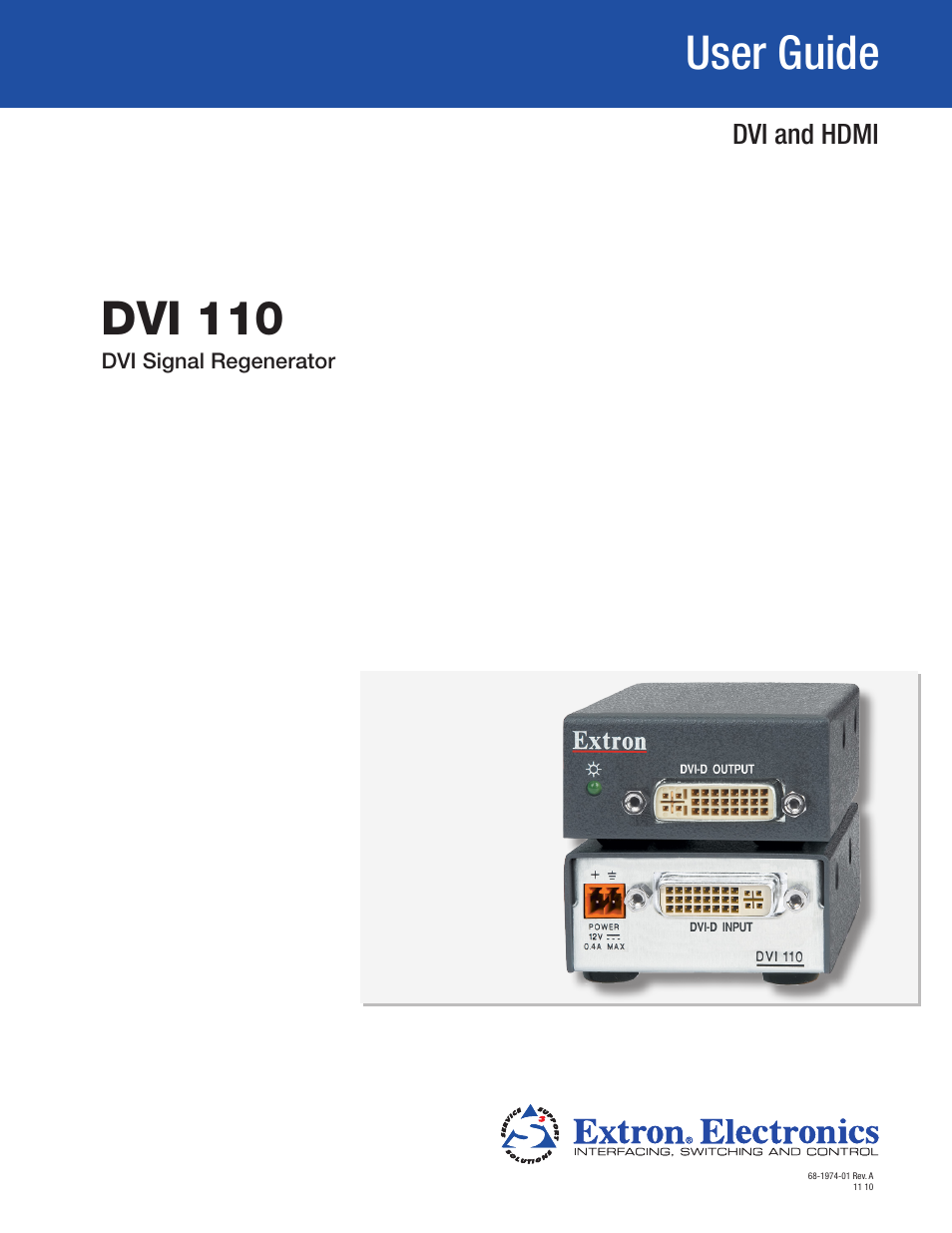 Extron Electronics DVI 110 User Guide User Manual | 19 pages