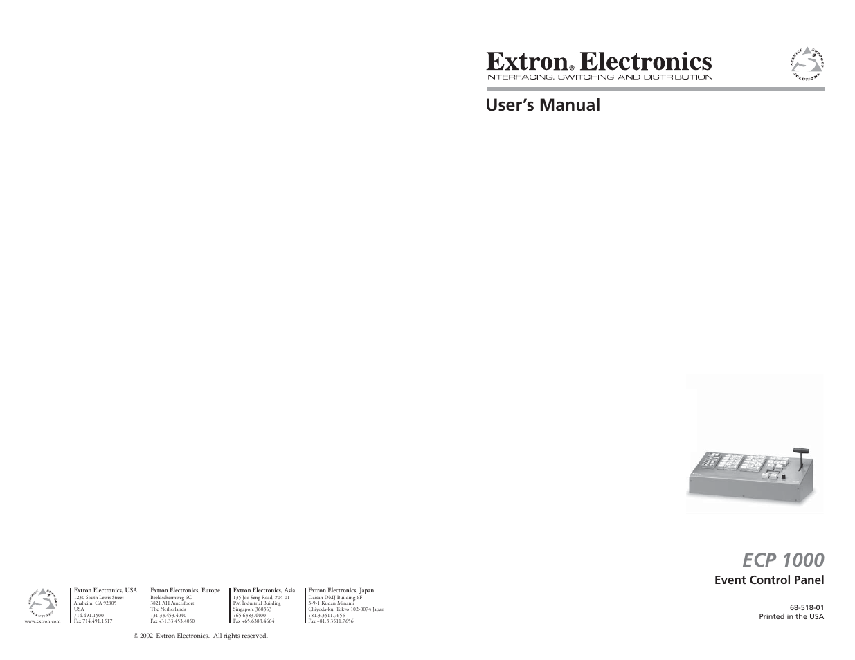 Extron Electronics ECP 1000 User Manual | 18 pages