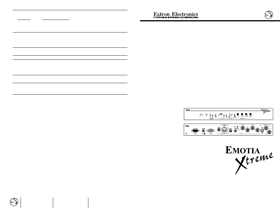 Extron Electronics EMOTIA xtreme User Manual | 2 pages