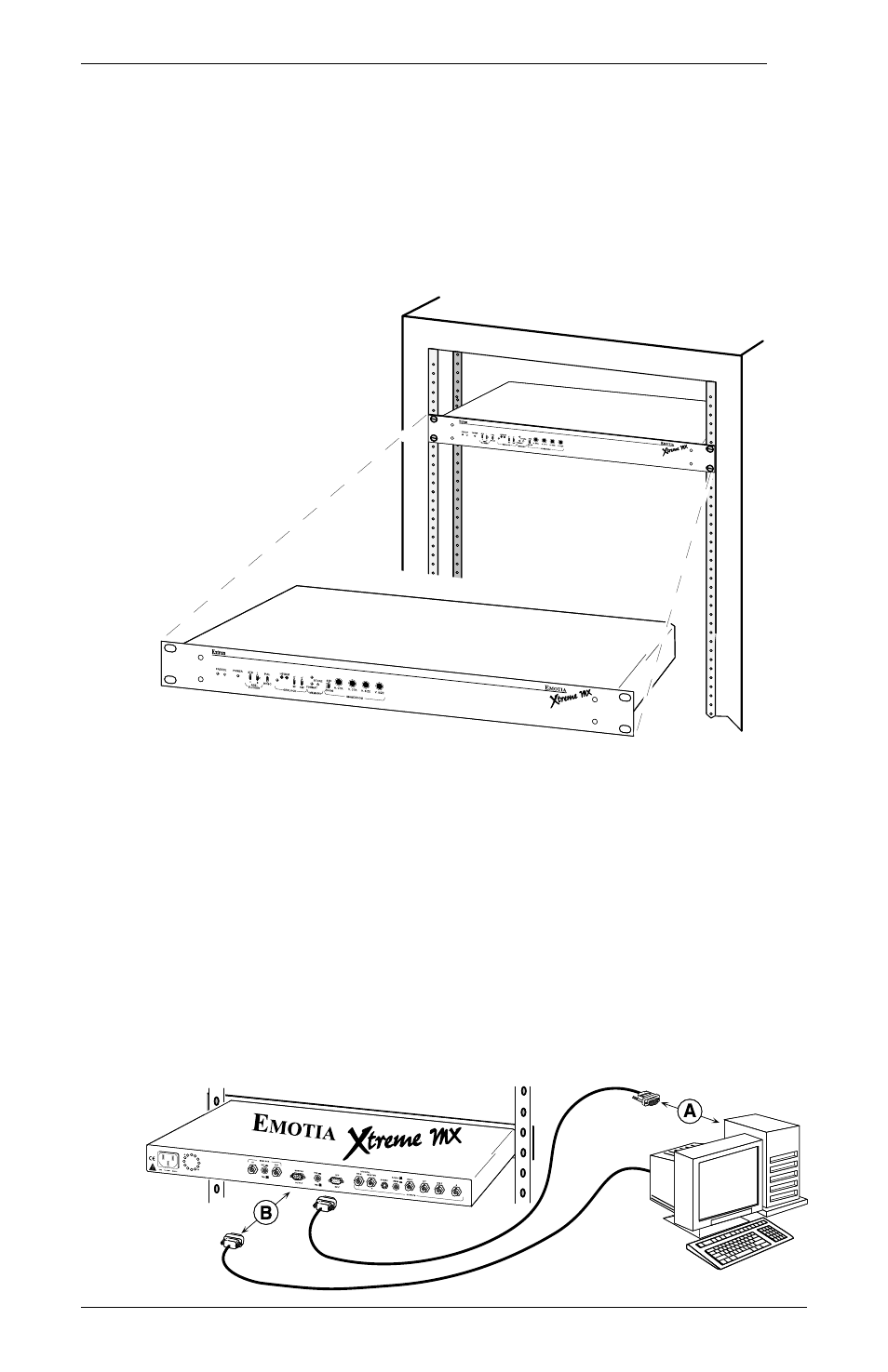 Installing the emotia xtreme mx, Rack mounting, Cabling | Extron Electronics EMOTIA xtreme MX User Manual | Page 10 / 19