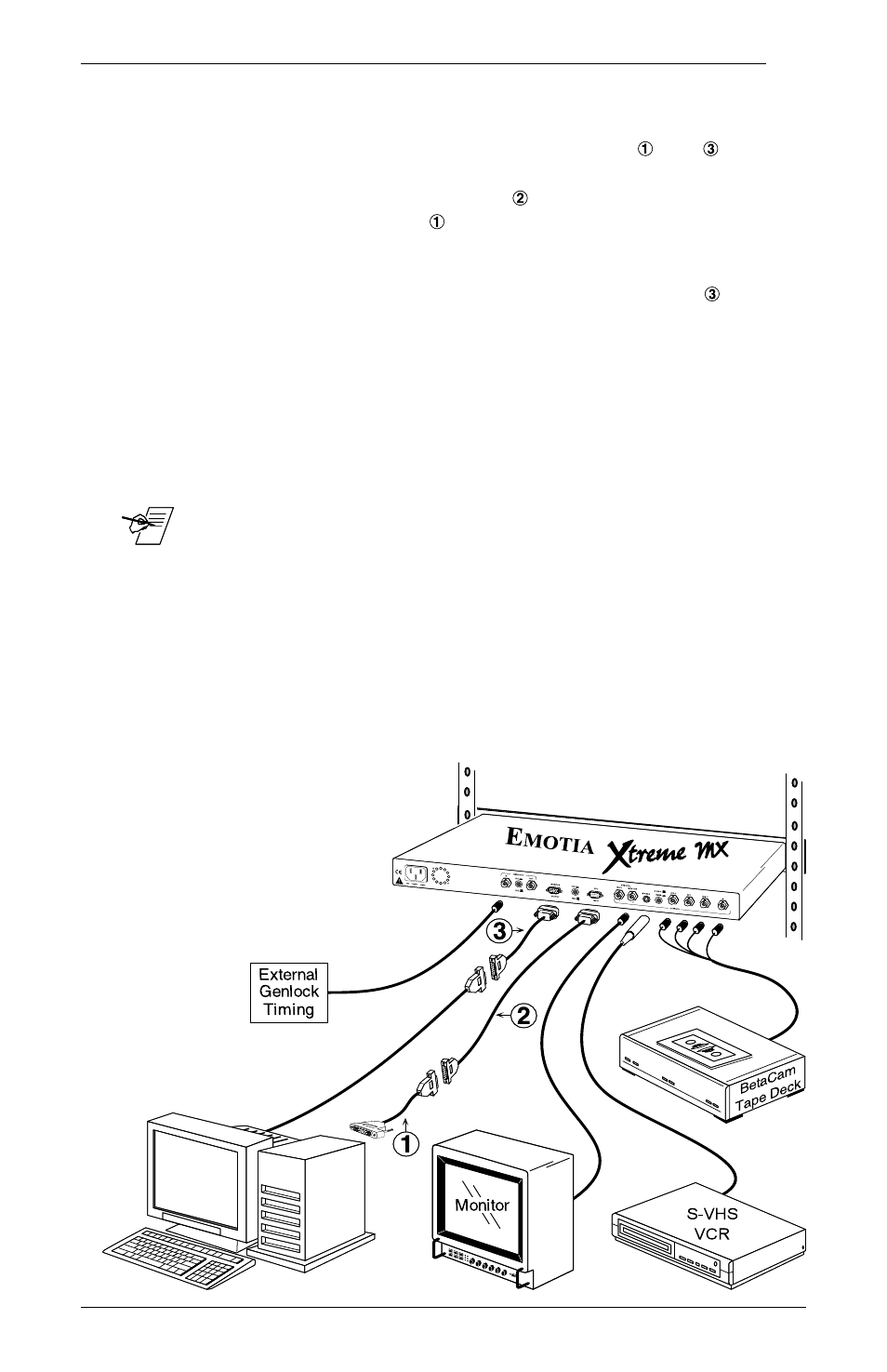 Vga pc's and sun/sgi (all cables are included) | Extron Electronics EMOTIA xtreme MX User Manual | Page 11 / 19