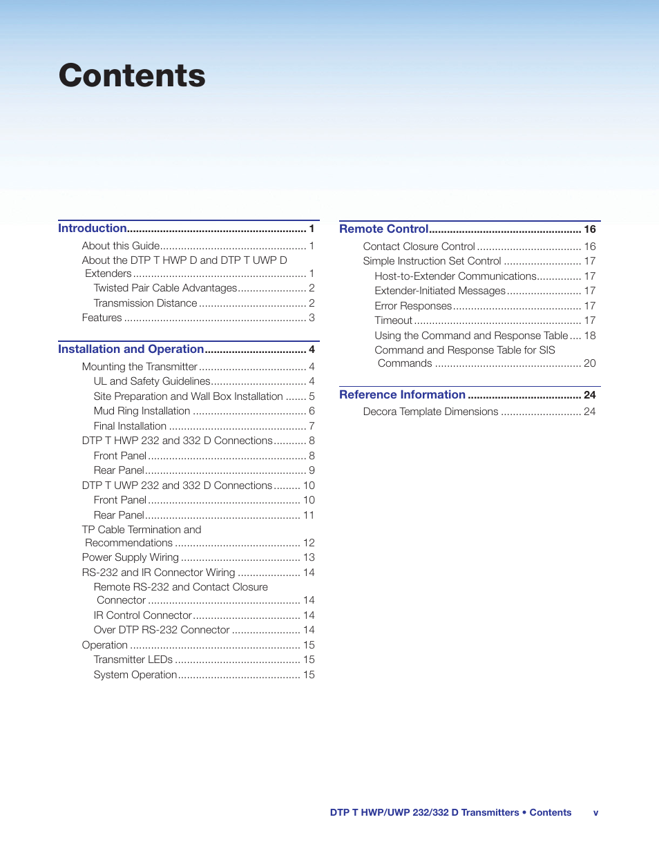 Extron Electronics DTP T UWP 232_332 D User Guide User Manual | Page 5 / 31