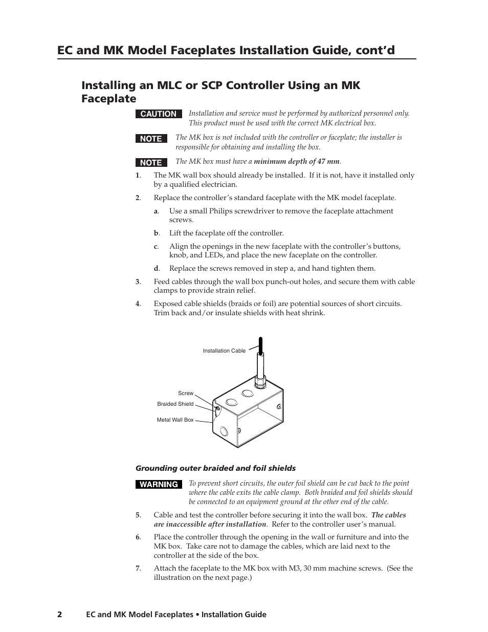 Extron Electronics MK Faceplate User Manual | Page 2 / 4